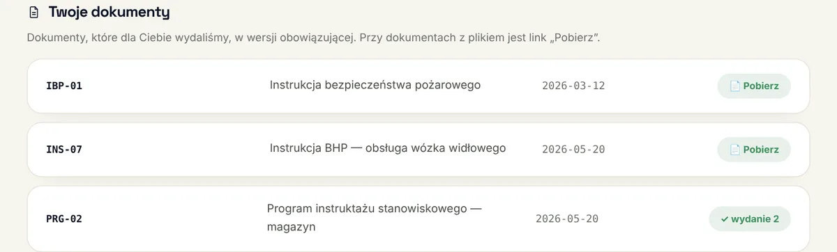 Panel klienta — dokumenty (dane przykładowe)